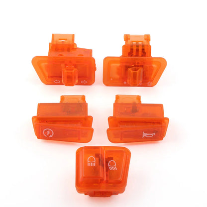 5Pcs Orange Turn Signal Headlight Ignition Horn Switch Caps for GY6 50-150cc