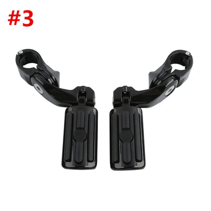 1-1/4" Black Short Angled Highway Engine Guard Foot Pegs for Harley