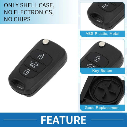 3 x Keyless Entry Remote Key Fob Shell Case for Hyundai I20 I30 I35 (2008-2017)