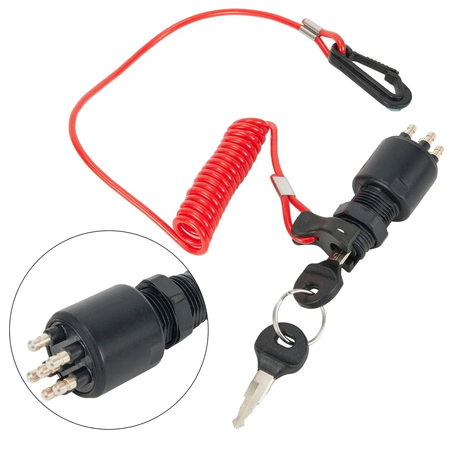 Ignition Switch Safety Lanyard Push To Choke for Evinrude/Johnson