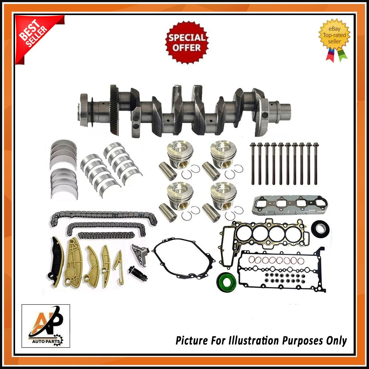 Forged Crankshaft Engine Rebuild Kit for Jaguar XF 2.0D (2009–2015)