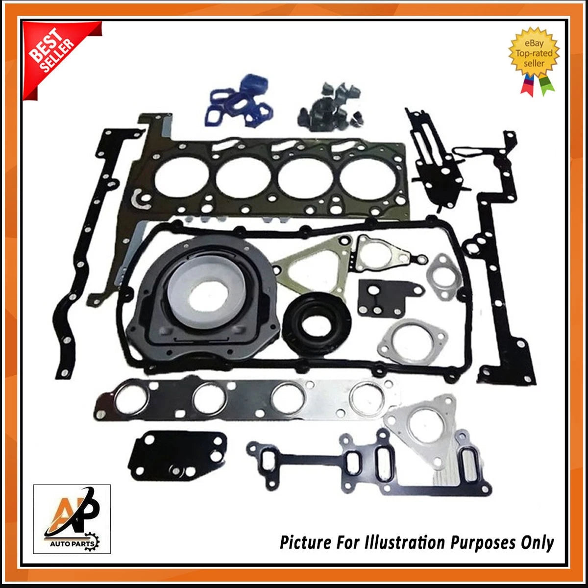 Full Engine Gasket Set Replacement with Head Bolts for Ford Transit Ranger 2.2 TDCI (2006–2016)