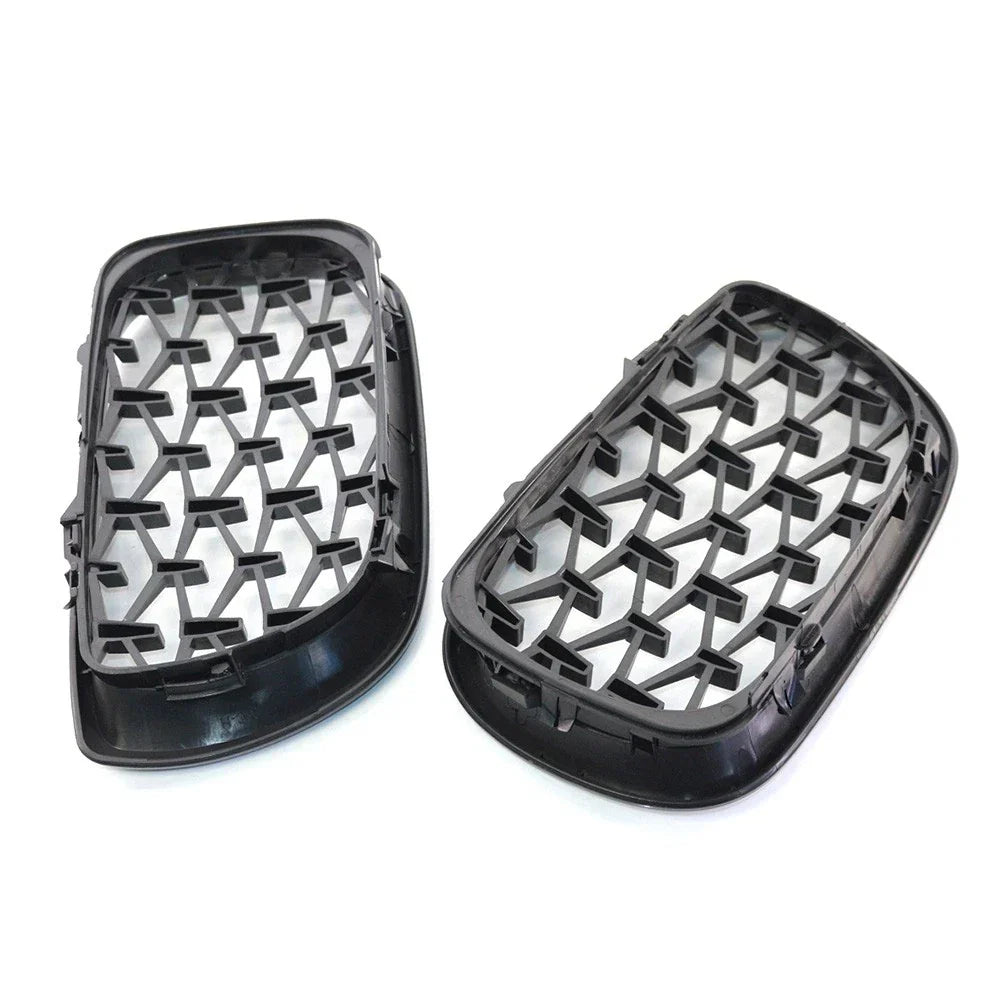 Front Grille Diamond Meteor Style Trim Black for BMW E46 2002-2005