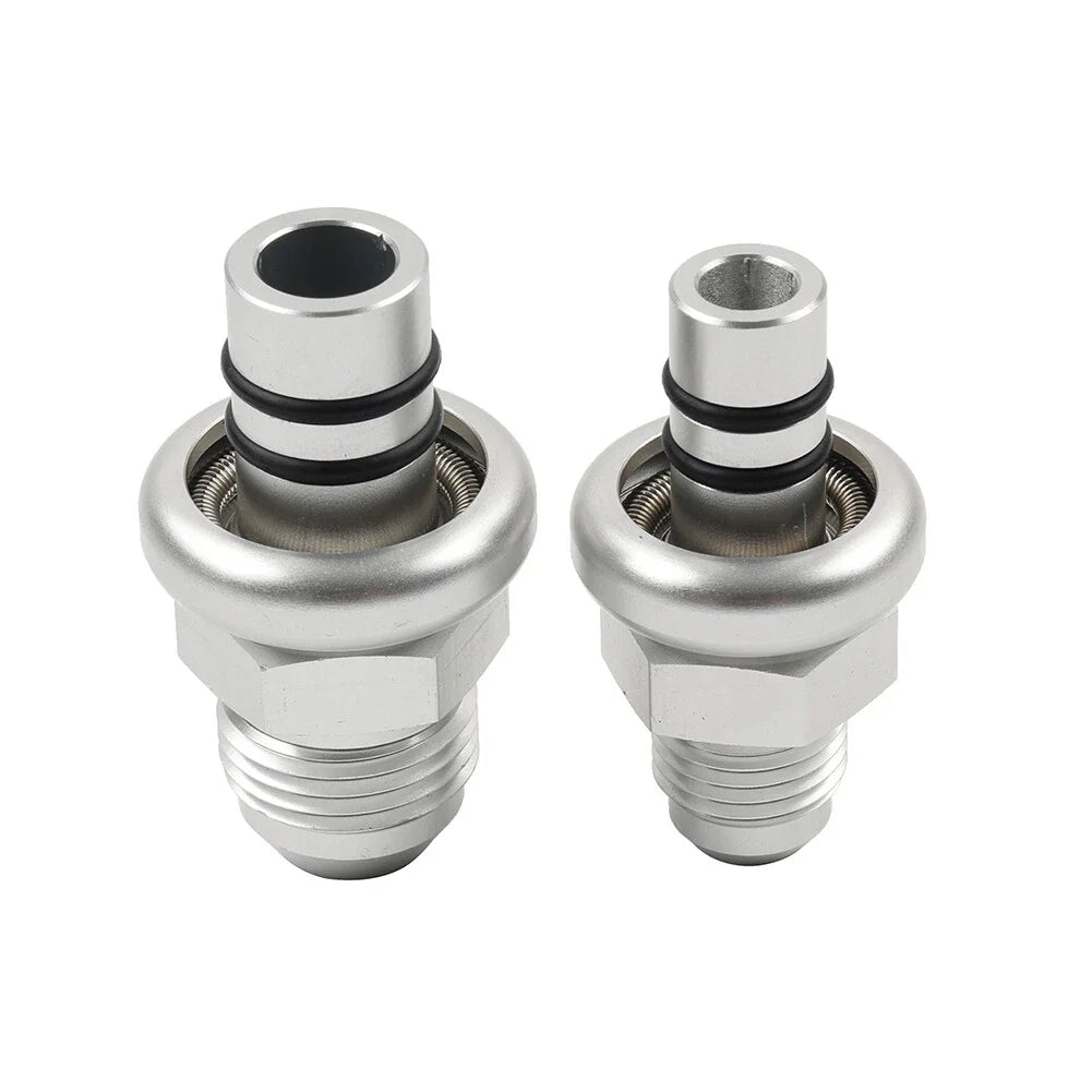 6AN & 8AN Silver Fuel Rail Fitting Adapter for Ford Mustang (1986-1998)