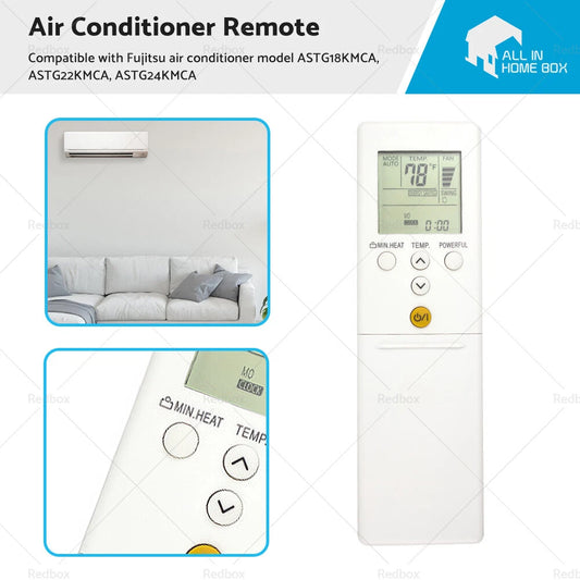 A/C Remote Replacement for Fujitsu ASTG18KMCA ASTG22KMCA ASTG24KMCA