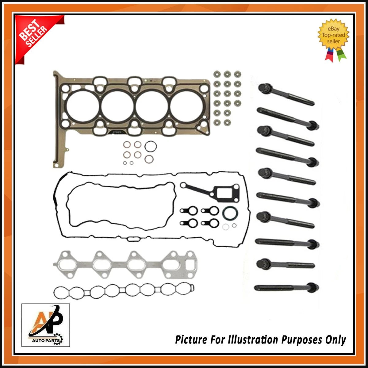 Full Head Gasket Set and Head Bolts for Hyundai Kia 2.2L D4HB (2011–2017)