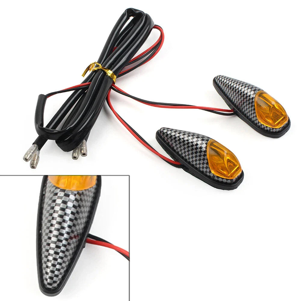 12V Yellow Motorcycle Turn Signal Indicator Blinker Lamps Mini