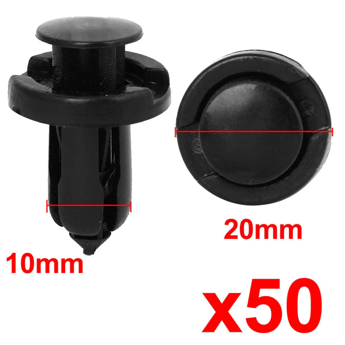 10mm Plastic Rivets 50pcs for Honda Acura