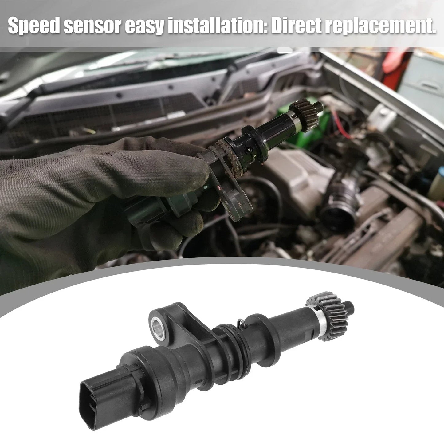 Transmission Speed Sensor for Honda (78410-S10-003) 3 Pins Plastic Metal Black