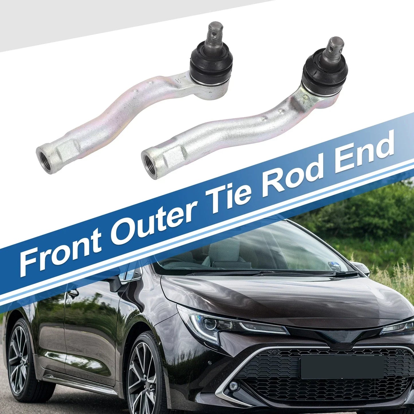 2 x Front Outer Tie Rod Ends for Toyota Land Cruiser (1998-2002)