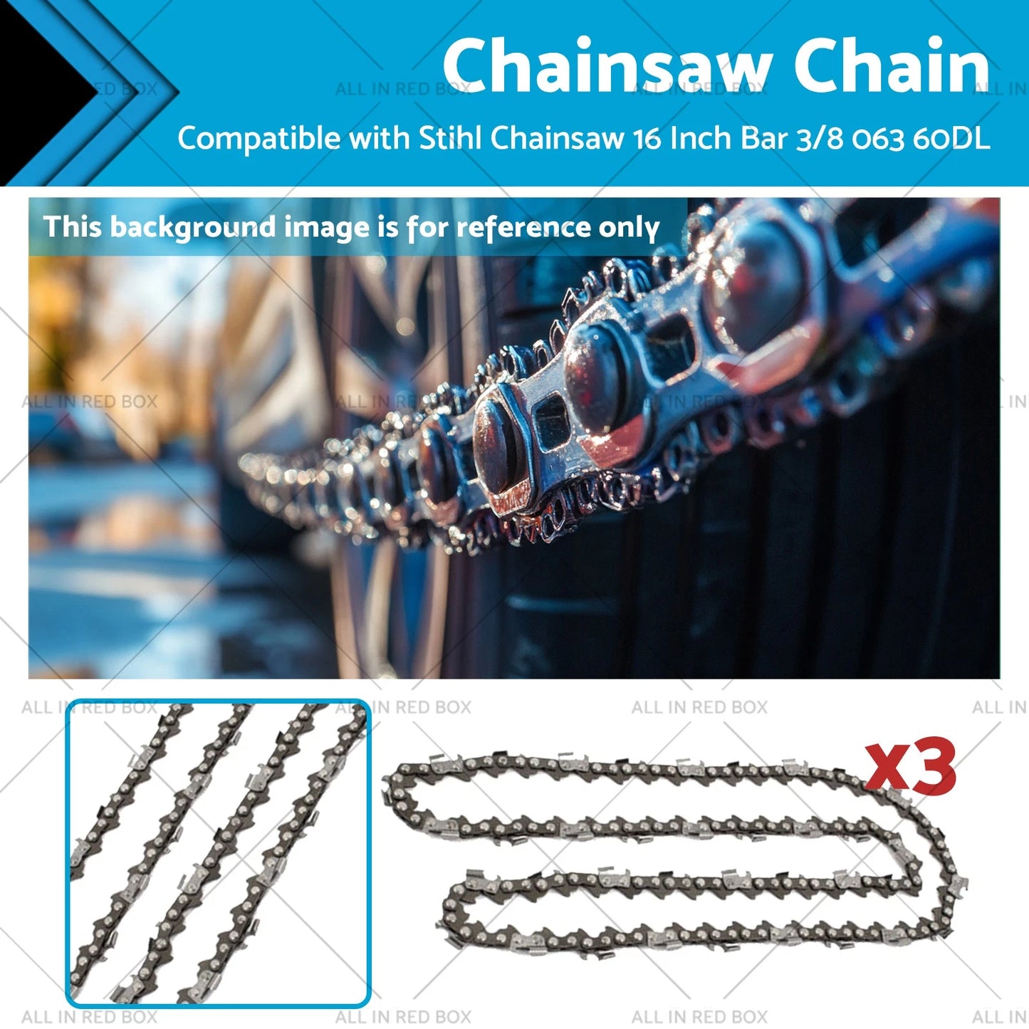 3 x 16" Chainsaw Chain 3/8 .063 60DL for Stihl Chainsaw