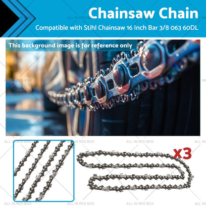 3 x 16" Chainsaw Chain 3/8 .063 60DL for Stihl Chainsaw