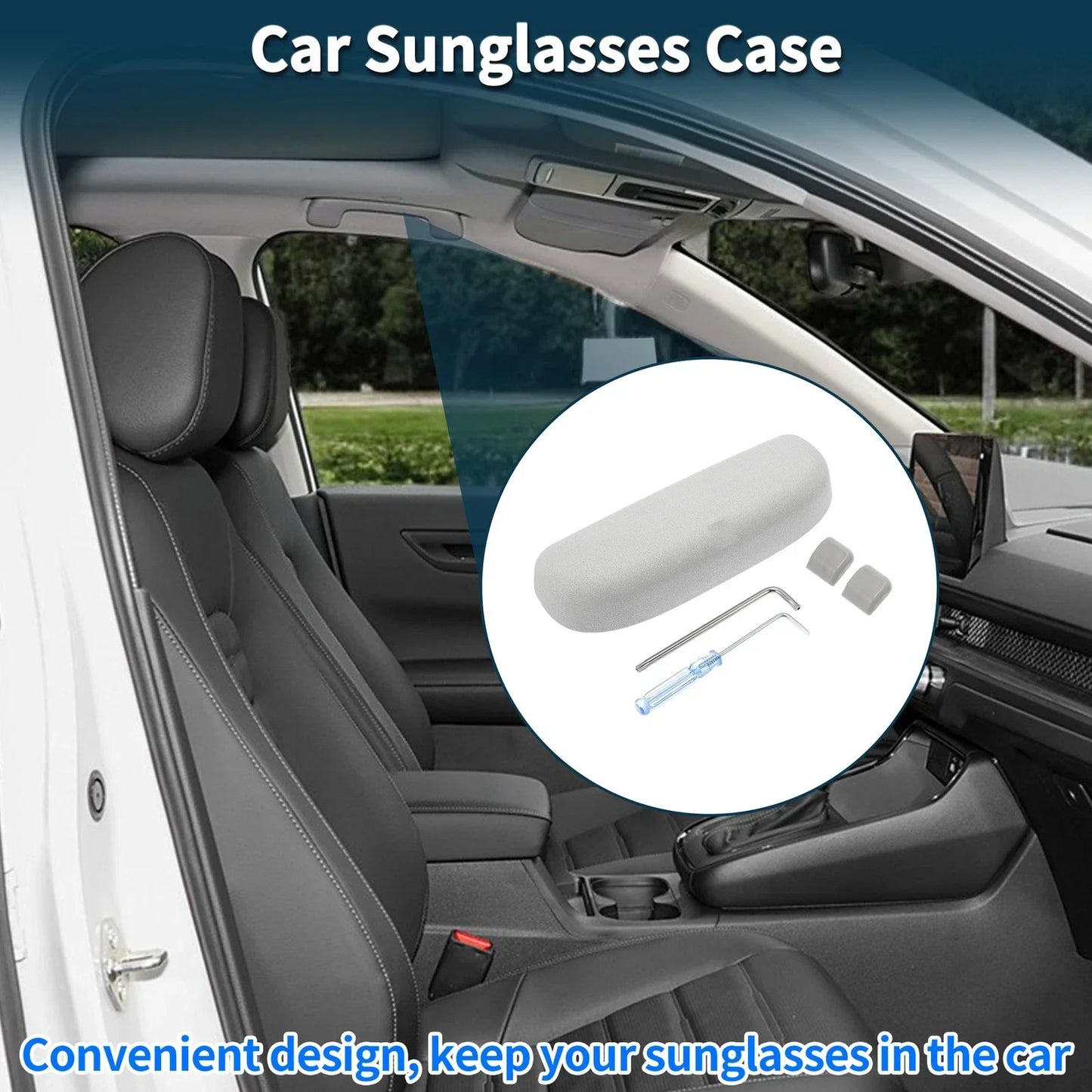 Sunglasses Case for Porsche Macan Eyeglasses Holder Storage Box Suede Grey