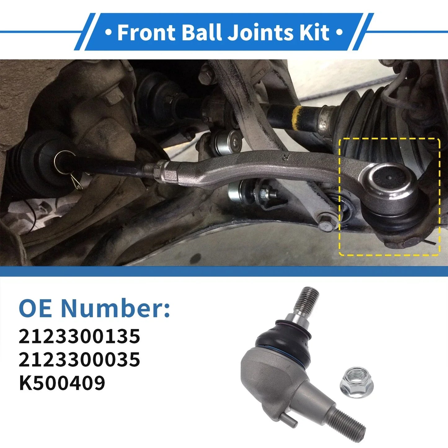 2 x Front Lower Ball Joints for Mercedes-Benz E-Class (2009-2016)