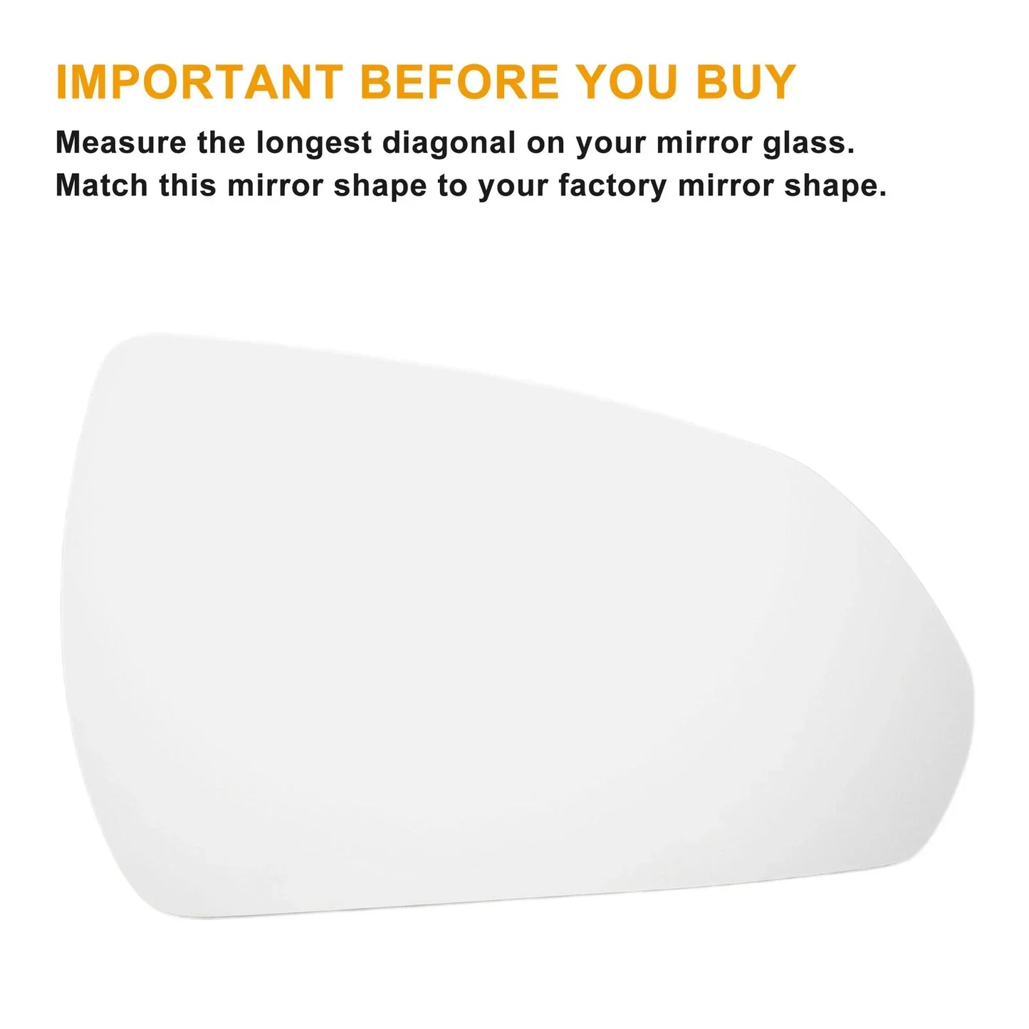 Right Side Heated White Mirror Glass for Hyundai IONIQ (2016-2023)