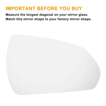 Right Side Heated White Mirror Glass for Hyundai IONIQ (2016-2023)