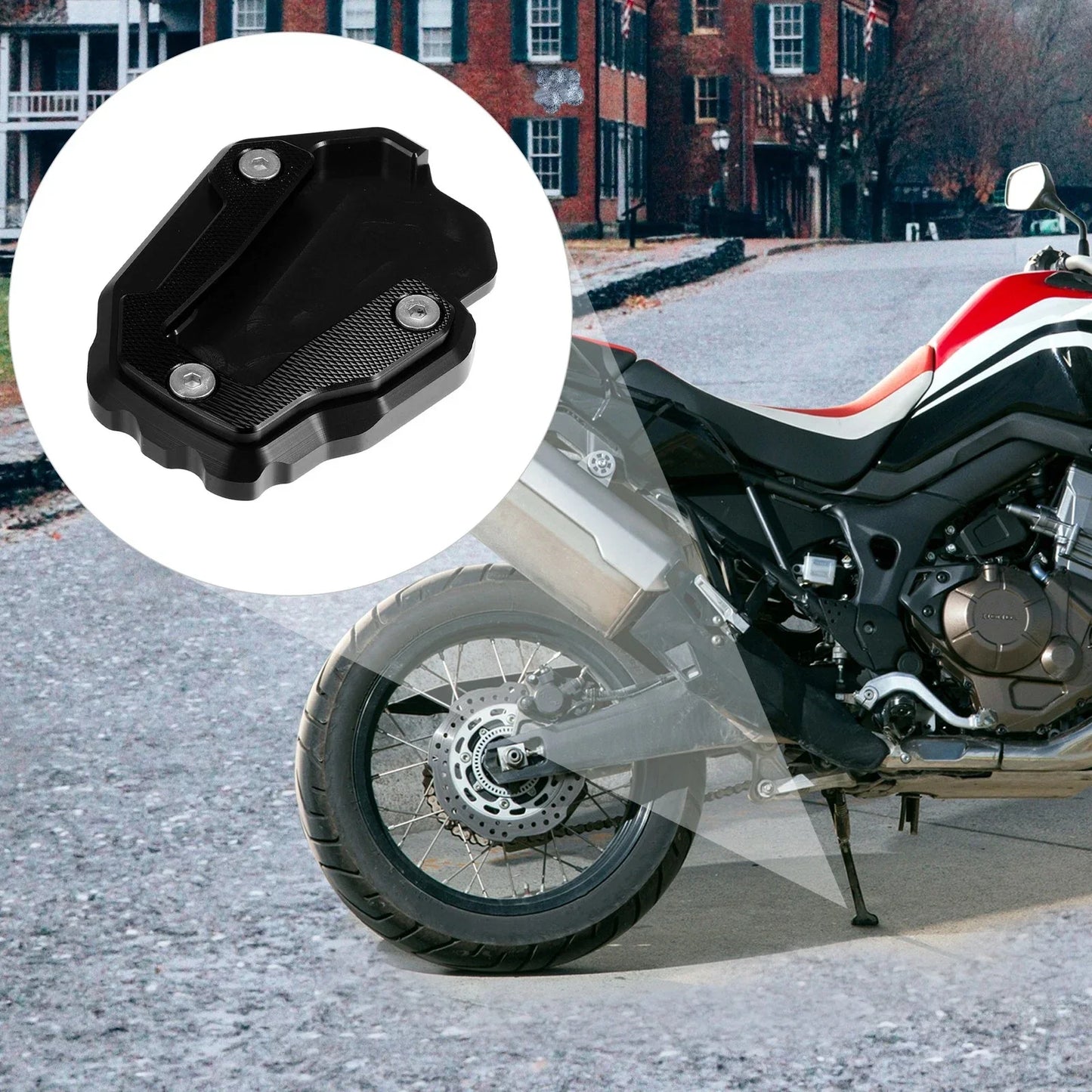 Motorcycle Side Stand Pad for Honda CRF1000L (2017-2020) - Black