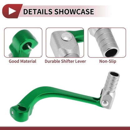Folding Motorcycle Gear Shifter Lever for Honda CRF110F (2013-2018) Green Silver