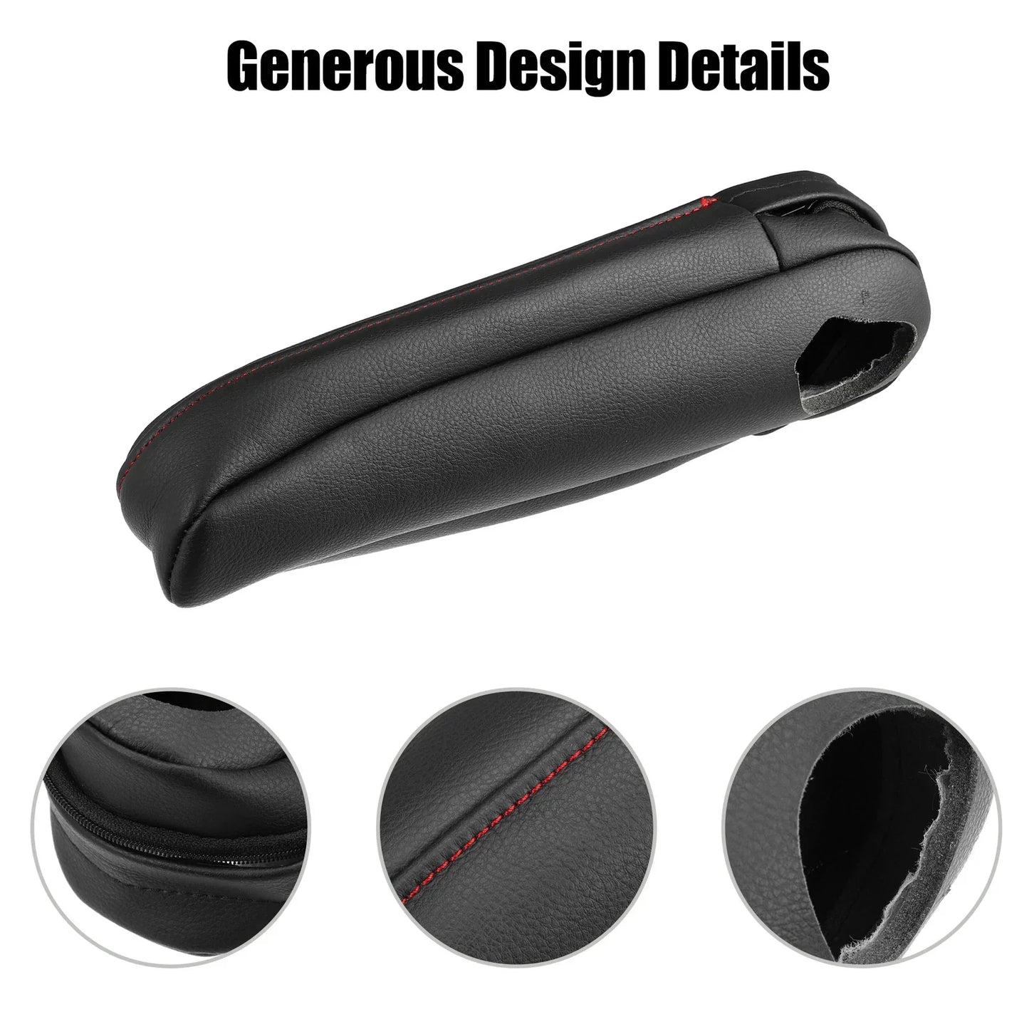 Front Seat Armrest Covers for Lexus RX300 RX330 RX350 Black w Red Stitches