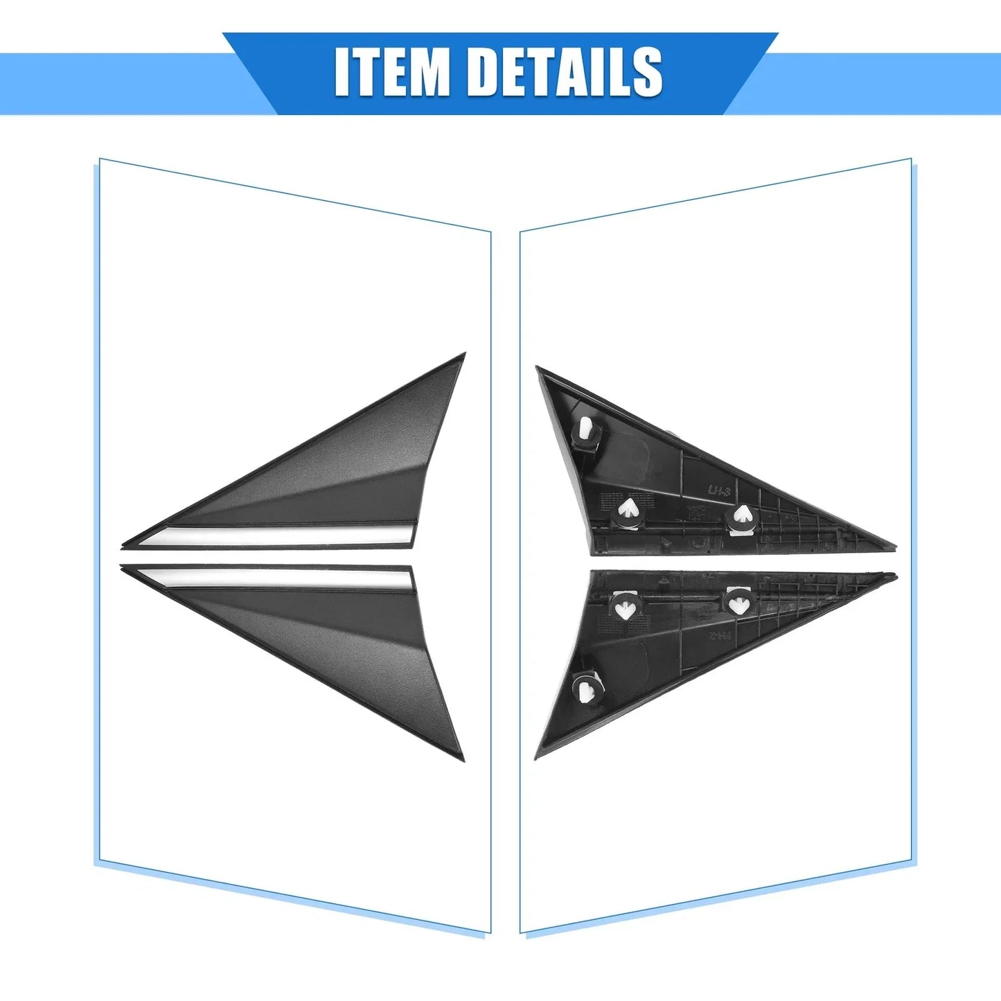 2 x Left Right Mirror Corner Triangle Covers for Hyundai Elantra (2014-2016)
