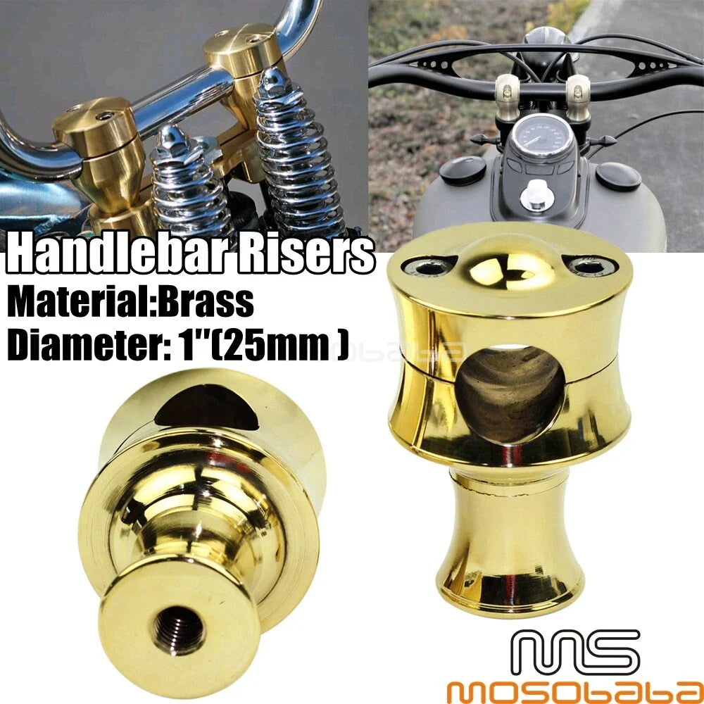 1" Brass Handlebar Riser for Harley Dyna Softail Sportster