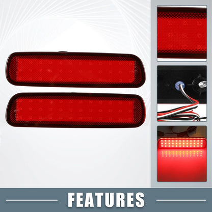 2 x Rear Bumper Reflector LED Brake Tail Lights for Lexus LX470 (1998-2007)