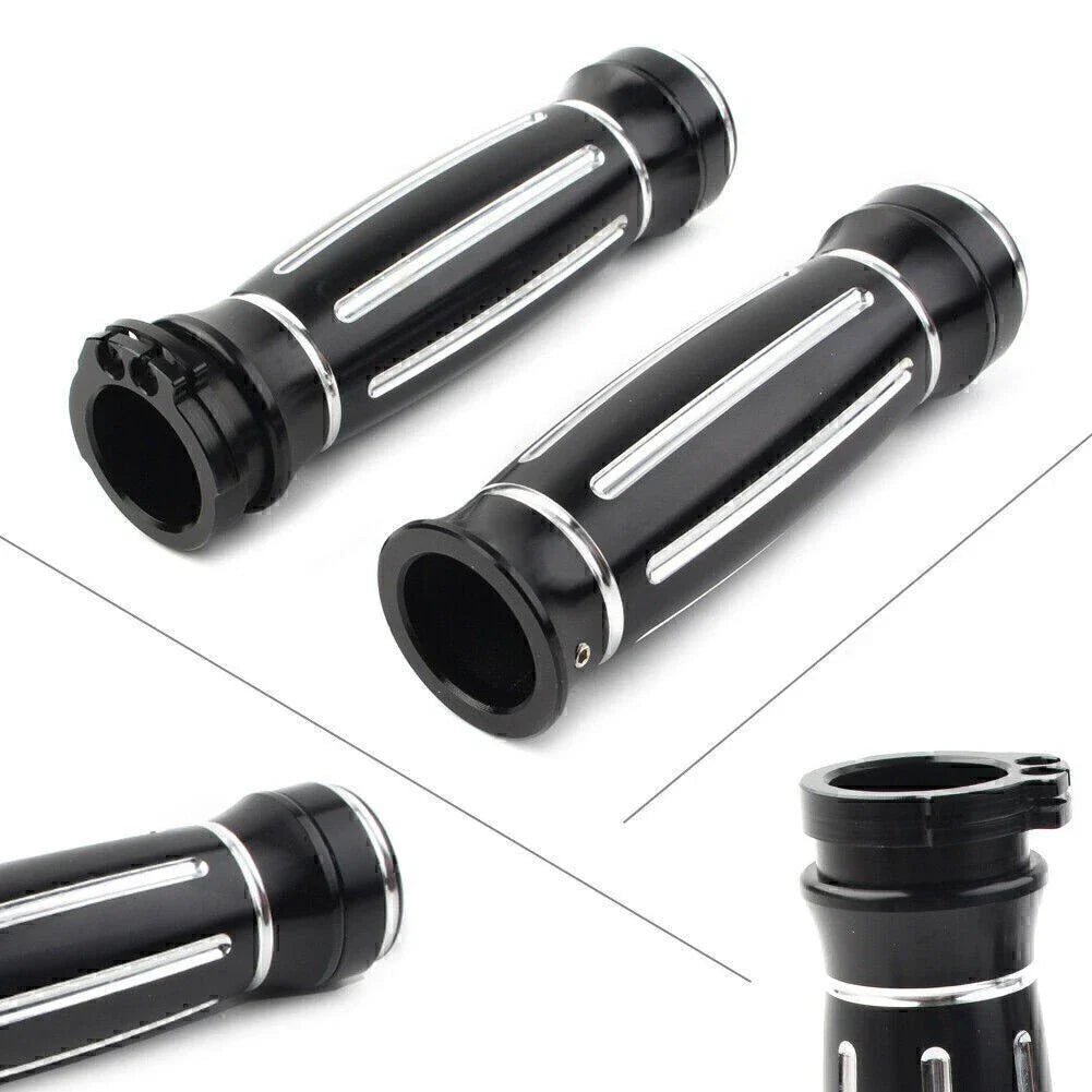 1" CNC Handle Bar Hand Grips for Harley Touring