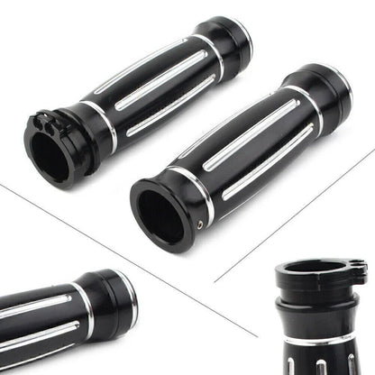 1" CNC Handle Bar Hand Grips for Harley Touring