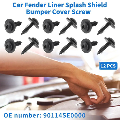12 x Car Fender Liner Splash Shield Bumper Cover Screws for Honda Accord (2006-2007)
