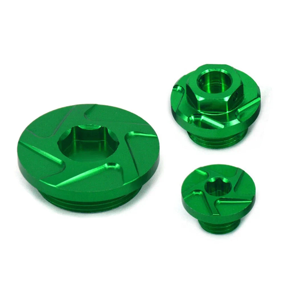 CNC Engine Timing Oil Filter Plugs for Kawasaki KX250F KLX450R (2004-2023)