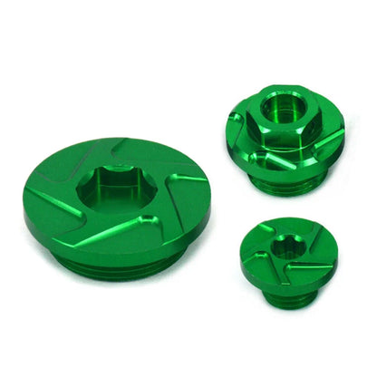 CNC Engine Timing Oil Filter Plugs for Kawasaki KX250F KLX450R (2004-2023)