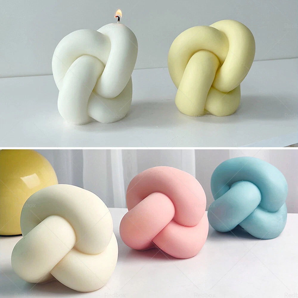 Large Knot Candle Mold Spiral Tie Rope Twisted Silicone Aromatherapy