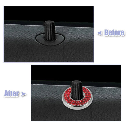 4 x Red Bling Car Door Lock Stickers for Mercedes Benz E C Class GLC (2015-2019)