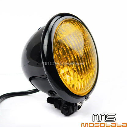 4.5" Amber Headlight H4 Custom Headlamp for Harley Chopper Bobber