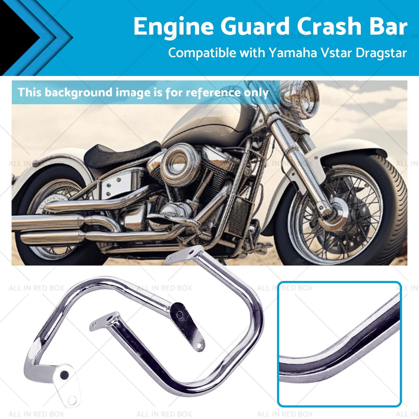 Engine Guard Crash Bar Chrome for Yamaha V-Star XVS400 XVS650 (1998-2016)