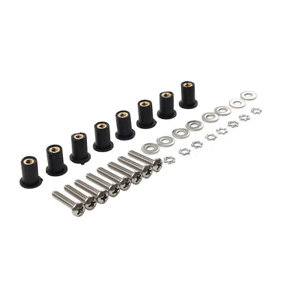 8PCS Headlight Bucket Nacelle Well Nut Kit for Harley