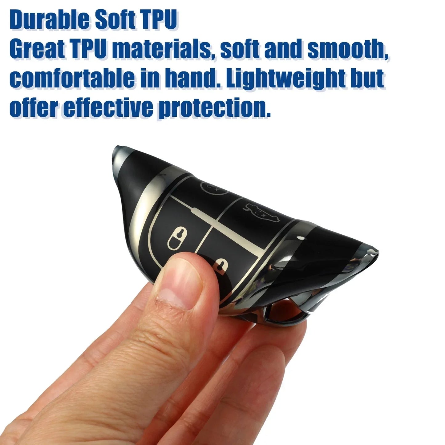 TPU 5 Button Keyless Entry Remote Cover for Dodge Durango (2018-2023) Black