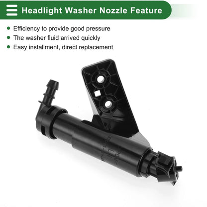Front Driver Side Headlight Washer Nozzle for Hyundai Santa Fe (2013-2018)