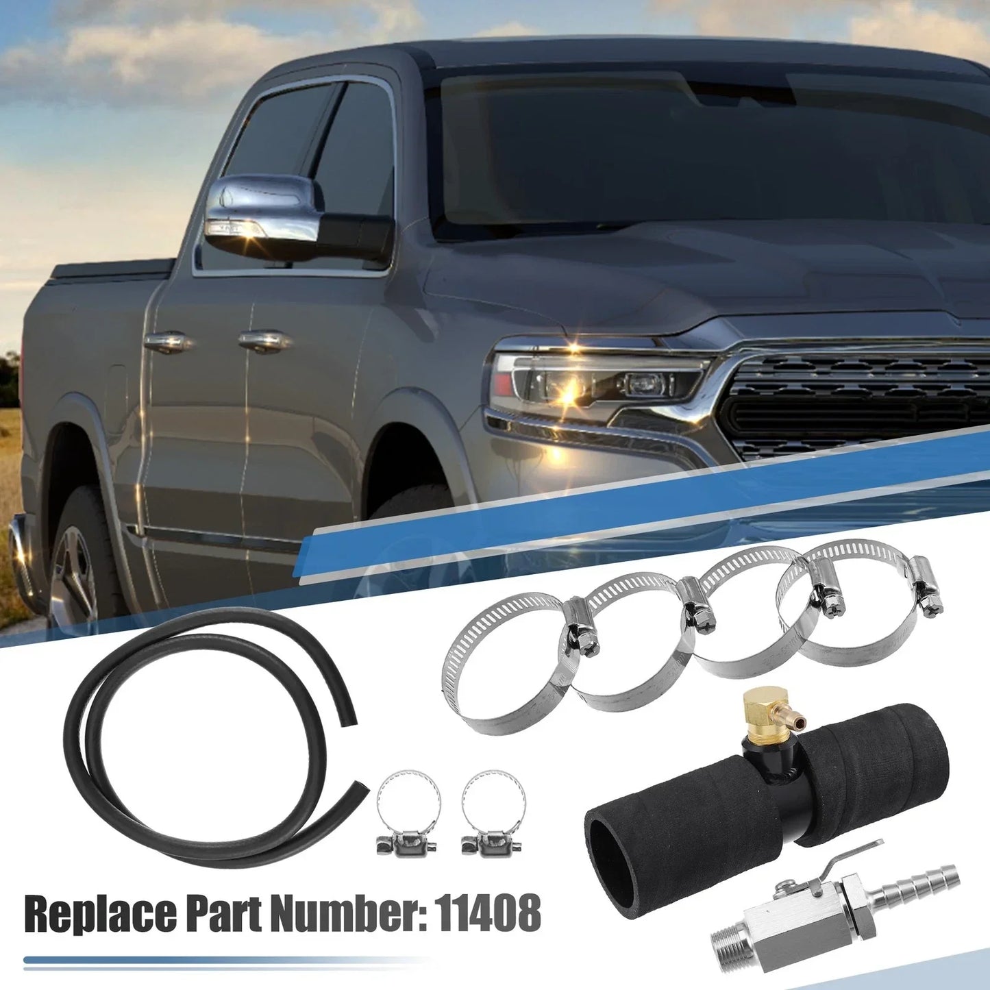 Auxiliary Fuel Tank Set with 1-3/4" Fill Line for Dodge Diesel