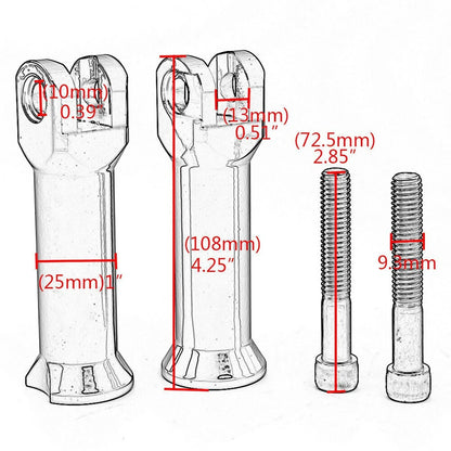 Passenger Foot Pegs Support Mounts for Harley Softail Low Rider FXLR (2018-2023)