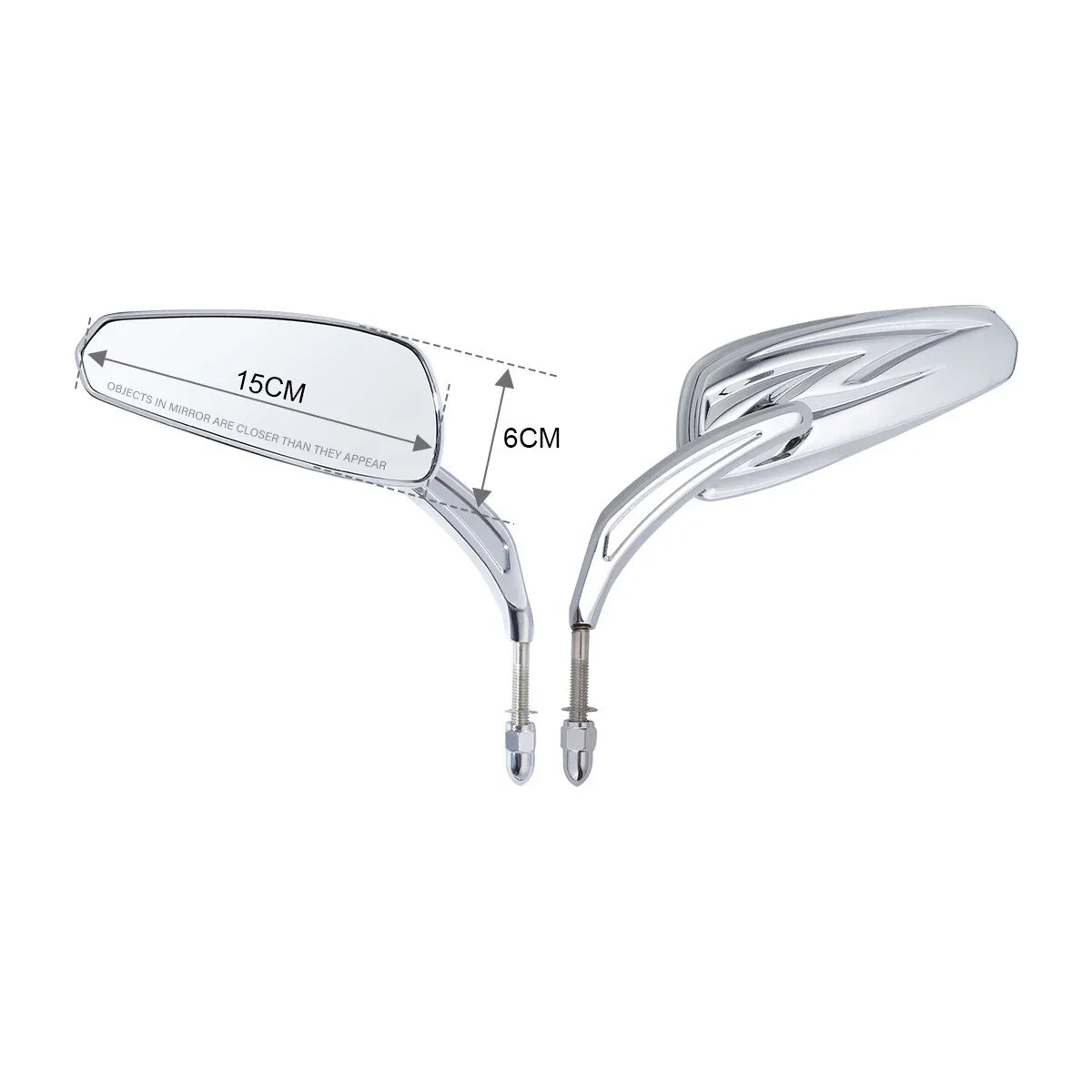 Chrome 8mm Rear View Mirrors for Harley Sportster XL883 1200 Touring Softail