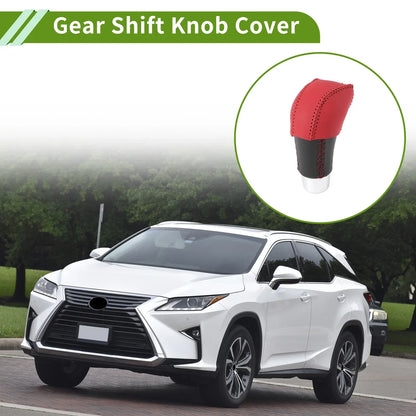 Car Gear Shift Knob Cover for Lexus RX350 2023-2024 Red Faux Leather