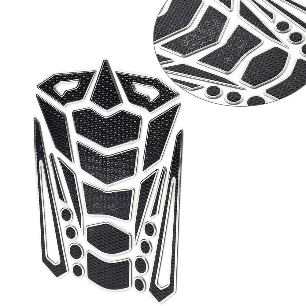 Silver Motorcycle Oil Fuel Tank Pad Cover Guard Protector Decal Sticker