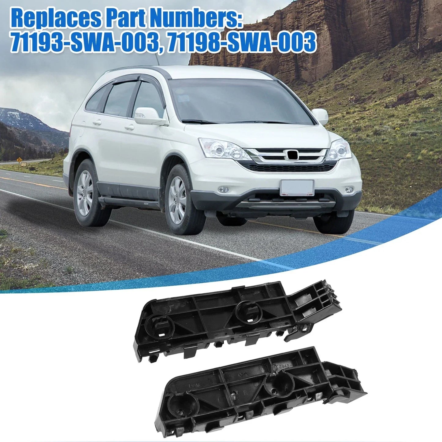 Front Bumper Bracket for Honda CR-V 2007 (2007) - Plastic Black, 2 x Items