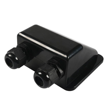 Double Wire Cable Entry Gland Box for Solar Panel RV Caravan Black