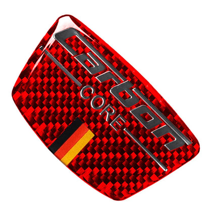 Carbon Fiber Red Universal Car Core Emblem B Column Trim for Vehicle