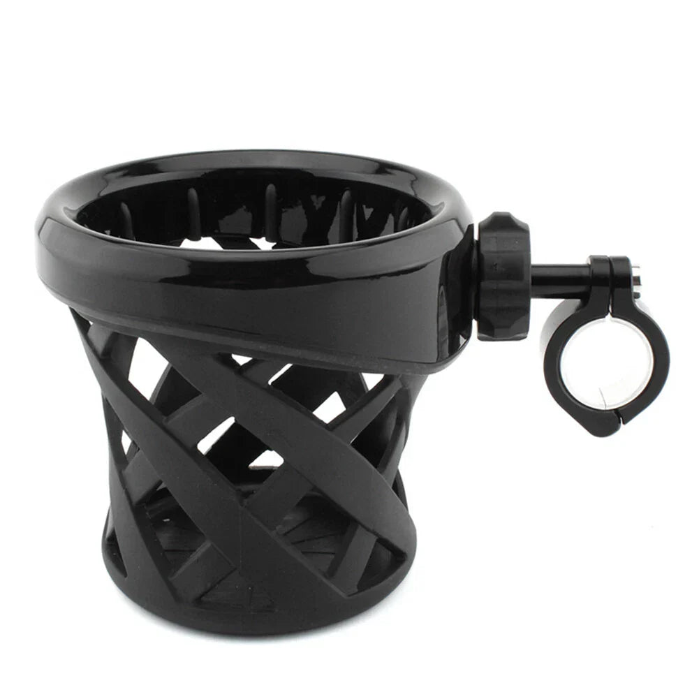Cup Holder for Round Handlebars 7/8"-1" (22-25mm) Black - Universal Fit