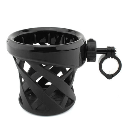 Cup Holder for Round Handlebars 7/8"-1" (22-25mm) Black - Universal Fit