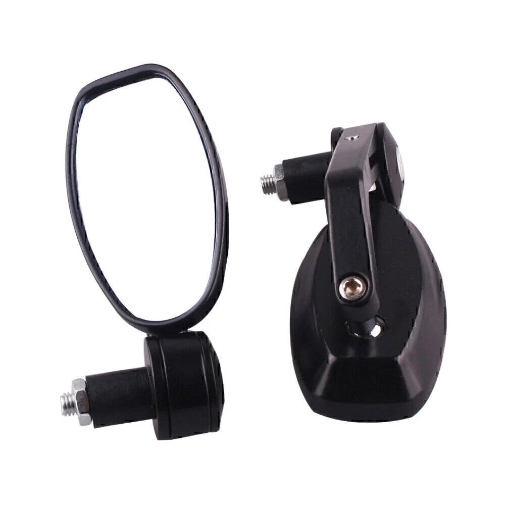 Universal 7/8" Black Bike Bar End Side Mirrors (Fits Most Models)