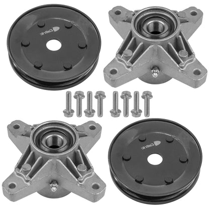 Caltric Deck Spindle with Pulley for White Outdoor Z-16 Z-165 (53CA)